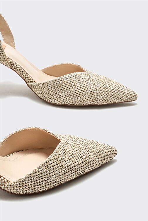 Elle Siyah Kadın Hasır Abiye Ayakkabı DONOSO - Görsel 4