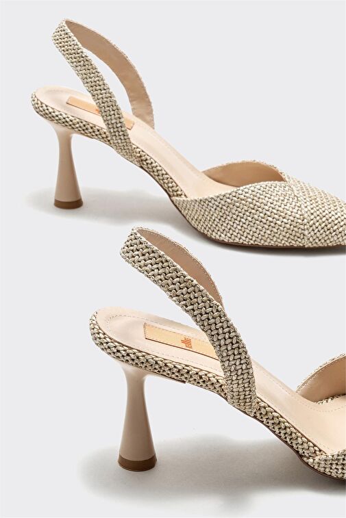 Elle Siyah Kadın Hasır Abiye Ayakkabı DONOSO - Görsel 5