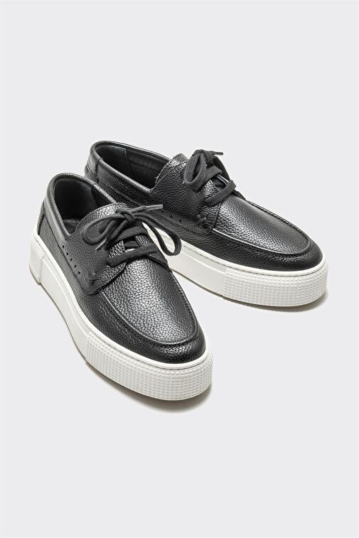 Elle Siyah Kadın Deri Günlük Ayakkabı JEMINA-5 - Görsel 3