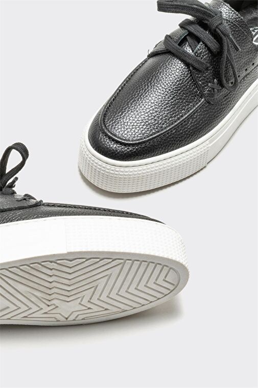 Elle Siyah Kadın Deri Günlük Ayakkabı JEMINA-5 - Görsel 4