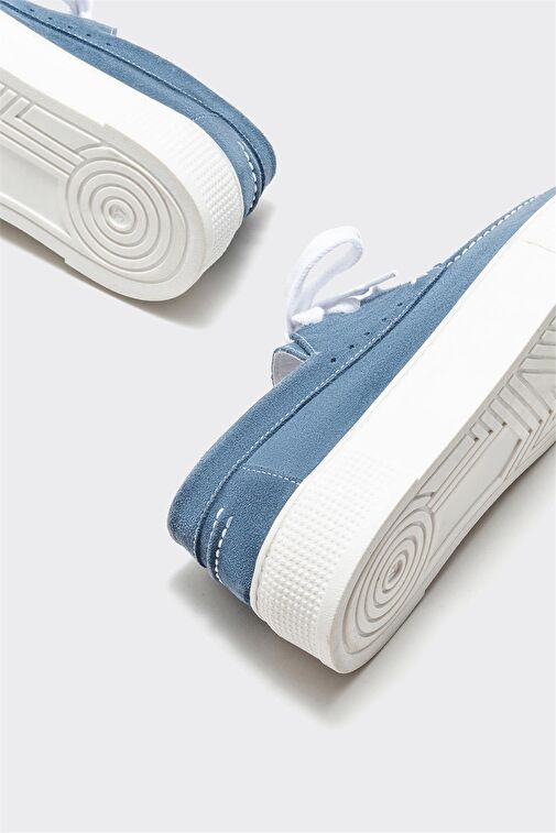 Mavi Deri Kadın Günlük Ayakkabı - Görsel 5