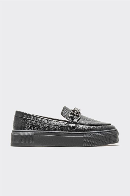 Elle Elle Siyah Deri Kadın Günlük Ayakkabı Klasik Ayakkabı | Boyner Siyah - 2. görsel