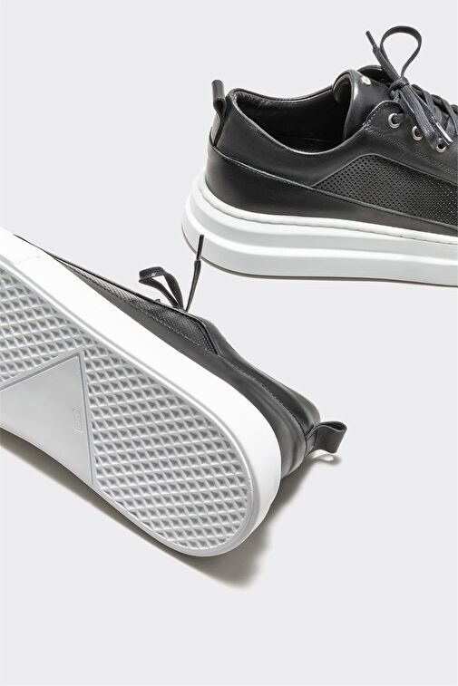 Siyah Deri Erkek Spor Ayakkabı - Görsel 5