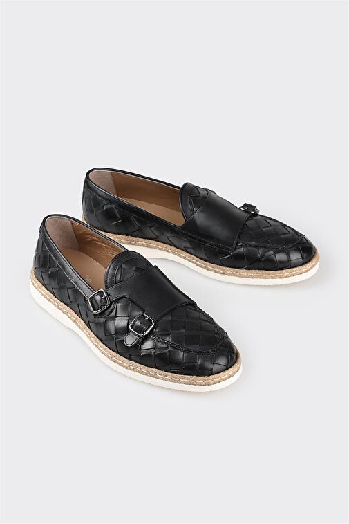 Siyah Deri Erkek Günlük Ayakkabı - Görsel 3