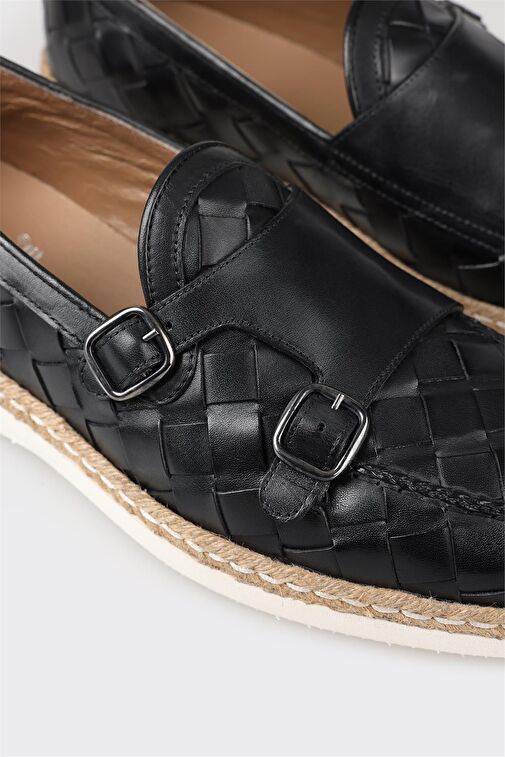 Siyah Deri Erkek Günlük Ayakkabı - Görsel 6