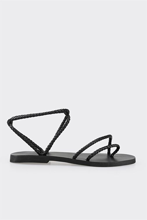 Siyah Kadın Parmak Arası Sandalet - Görsel 2