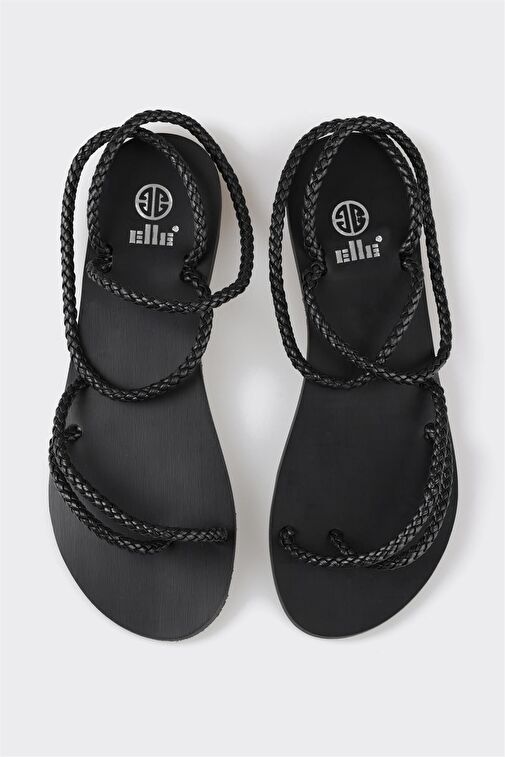 Siyah Kadın Parmak Arası Sandalet - Görsel 5