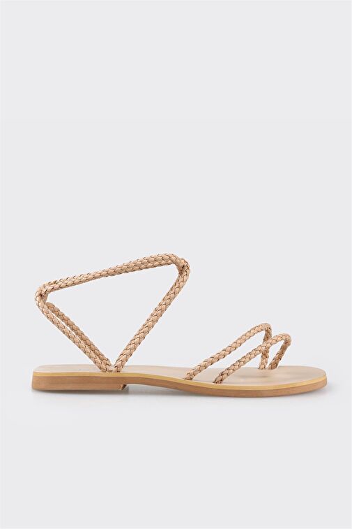 Bej Kadın Parmak Arası Sandalet - Görsel 2