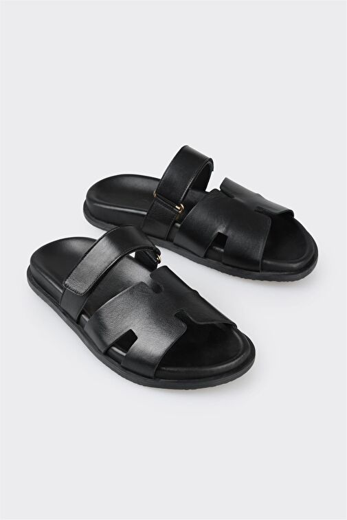 Siyah Kadın Düz Terlik - Görsel 3