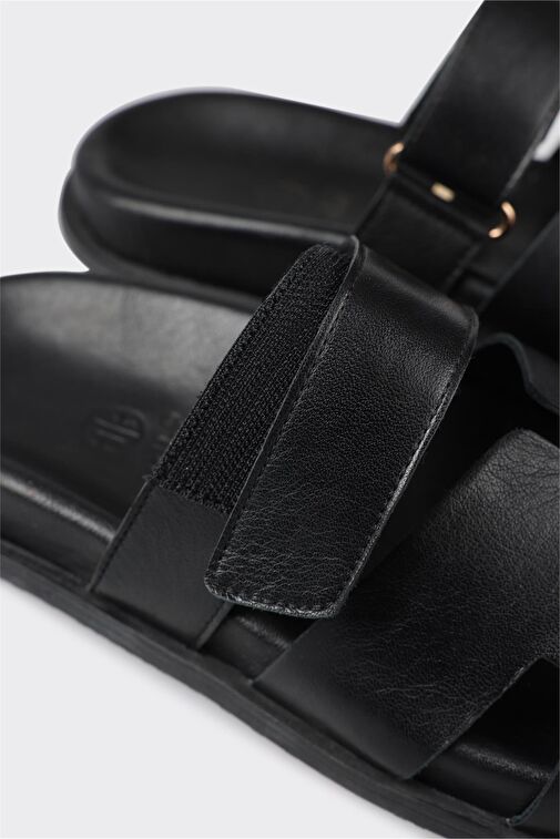 Siyah Kadın Düz Terlik - Görsel 6