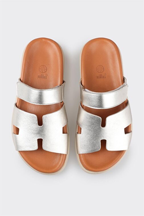 Elle Gümüş Kadın Deri Terlik GARNOVA-1 - Görsel 5