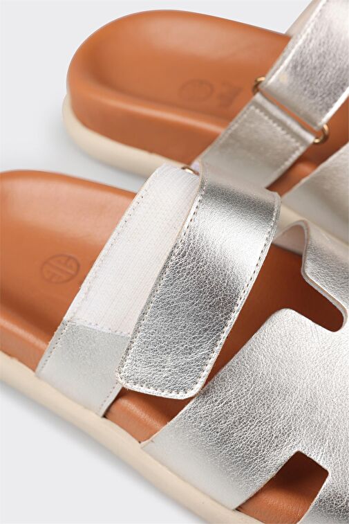 Elle Gümüş Kadın Deri Terlik GARNOVA-1 - Görsel 7