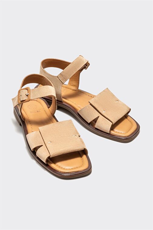 Elle Bej Kadın Süet Sandalet JUDITH-1 - Görsel 3