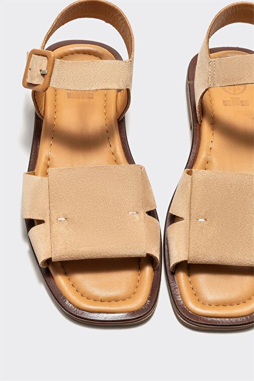 Elle Bej Kadın Süet Sandalet JUDITH-1 - Görsel 4