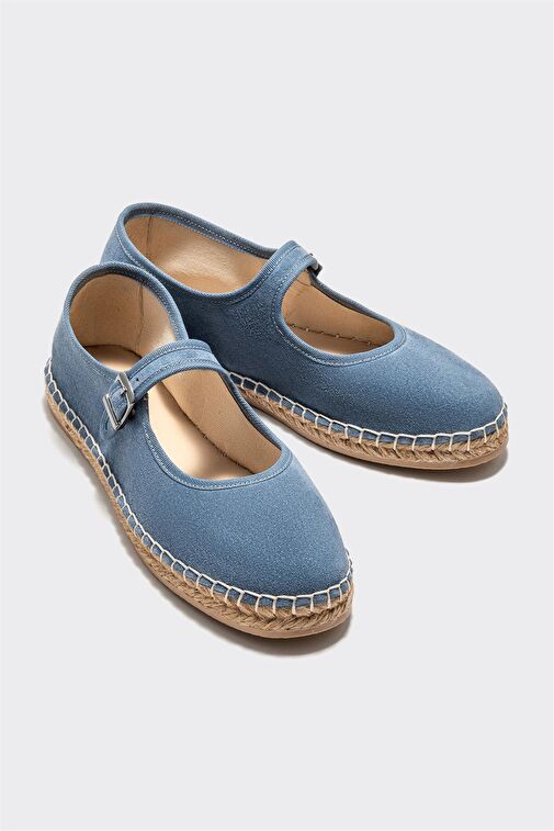 Mavi Deri Kadın Espadril - Görsel 3