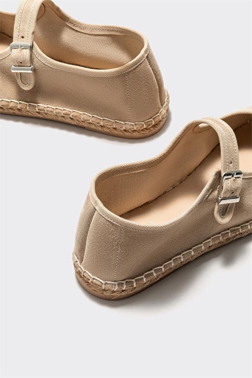 Bej Deri Kadın Espadril - Görsel 5