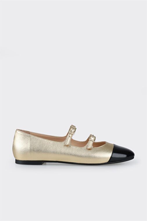 Gold Deri Kadın Babet - Görsel 2