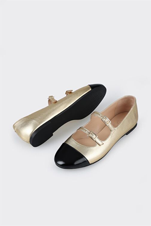 Gold Deri Kadın Babet - Görsel 4