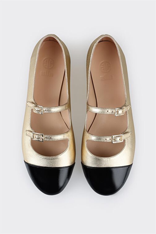 Gold Deri Kadın Babet - Görsel 5