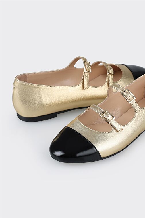 Gold Deri Kadın Babet - Görsel 6
