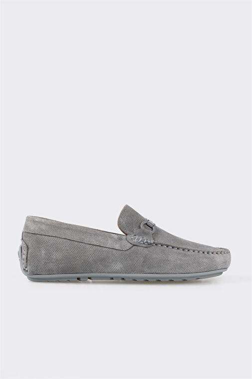 Gri Deri Erkek Günlük Ayakkabı - Görsel 2