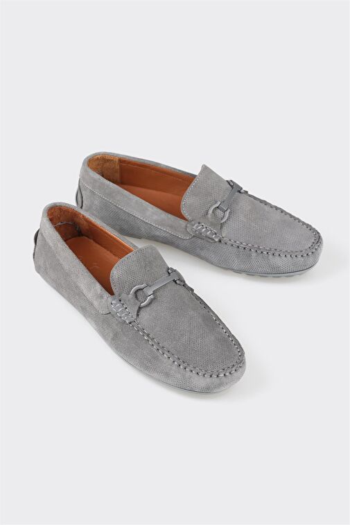 Gri Deri Erkek Günlük Ayakkabı - Görsel 3