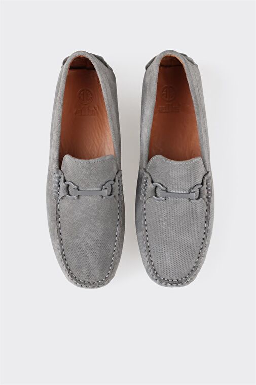 Gri Deri Erkek Günlük Ayakkabı - Görsel 5