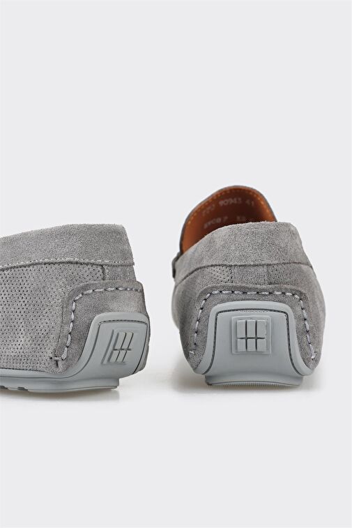 Gri Deri Erkek Günlük Ayakkabı - Görsel 6