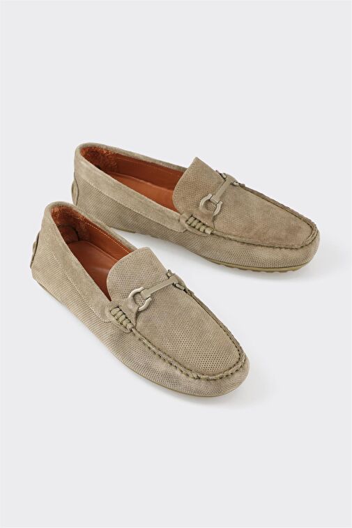 Haki Deri Erkek Günlük Ayakkabı - Görsel 3