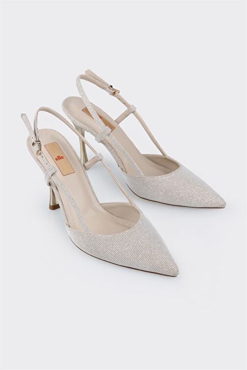 Ekru Kadın Topuklu Ayakkabı - Görsel 3