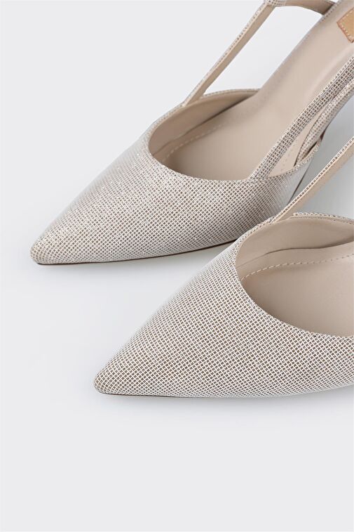 Ekru Kadın Topuklu Ayakkabı - Görsel 5