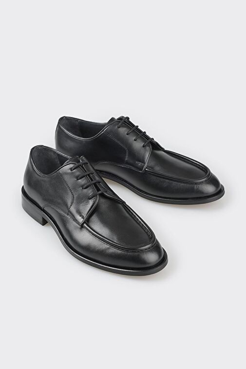 Siyah Deri Erkek Klasik Ayakkabı - Görsel 3