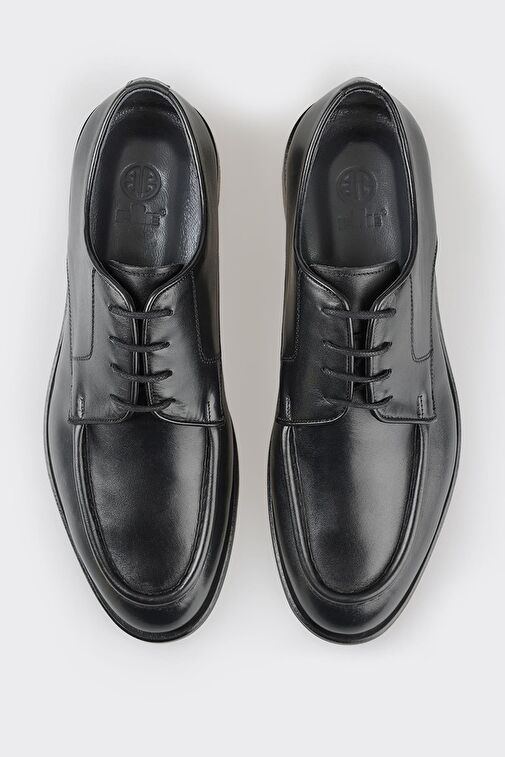 Siyah Deri Erkek Klasik Ayakkabı - Görsel 5