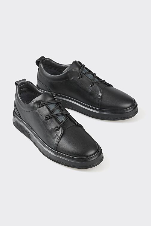 Elle Siyah Erkek Deri Günlük Ayakkabı BLERIM-7 - Görsel 3