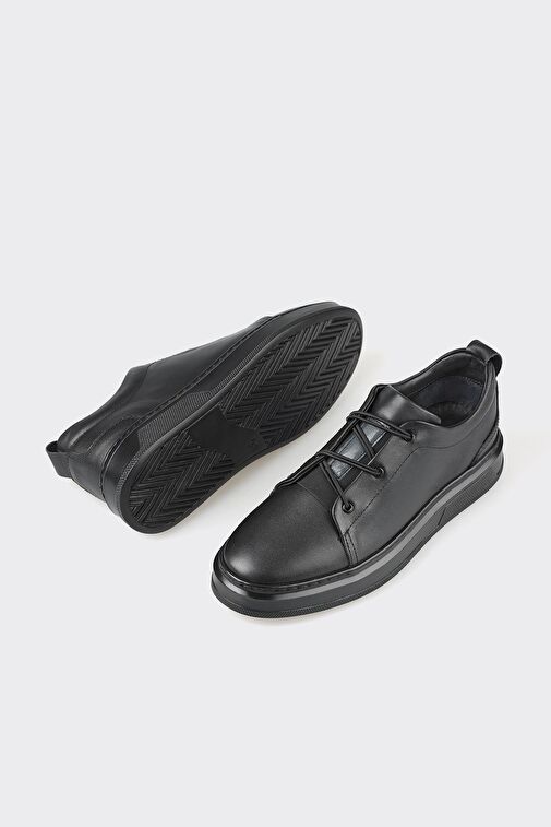 Elle Siyah Erkek Deri Günlük Ayakkabı BLERIM-7 - Görsel 4