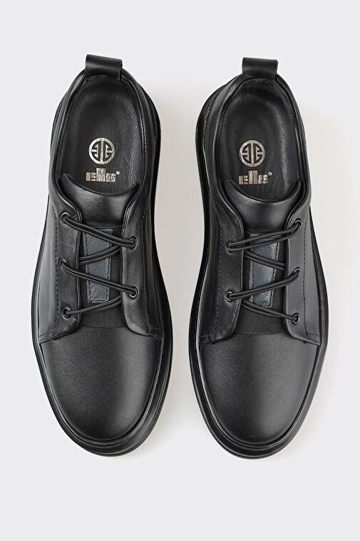 Elle Siyah Erkek Deri Günlük Ayakkabı BLERIM-7 - Görsel 5
