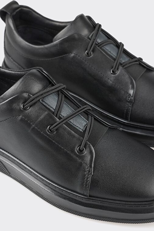 Elle Siyah Erkek Deri Günlük Ayakkabı BLERIM-7 - Görsel 6