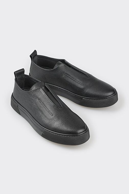 Elle Siyah Erkek Deri Günlük Ayakkabı PIER-6 - Görsel 3