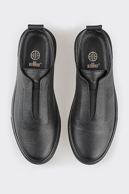 Elle Siyah Erkek Deri Günlük Ayakkabı PIER-6 - Görsel 5