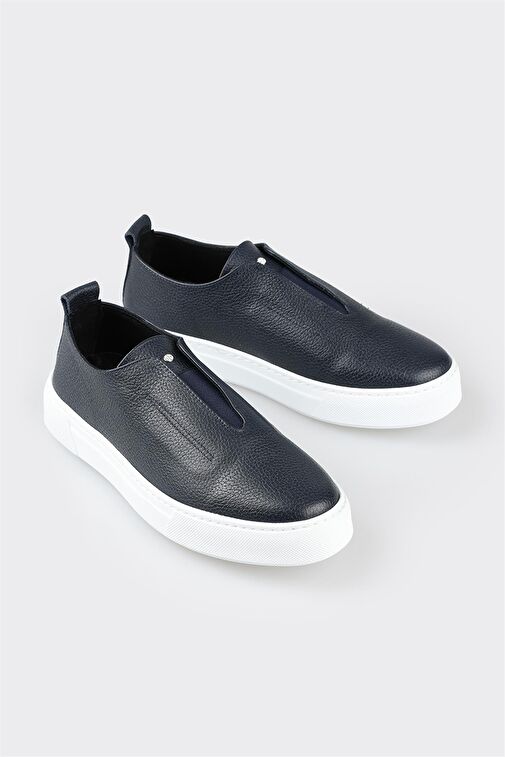 Lacivert Deri Erkek Günlük Ayakkabı - Görsel 4