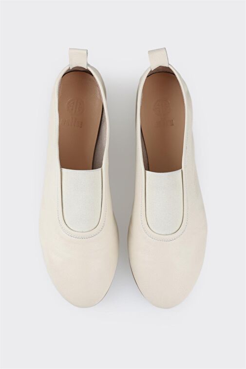 Ekru Deri Kadın Babet - Görsel 5