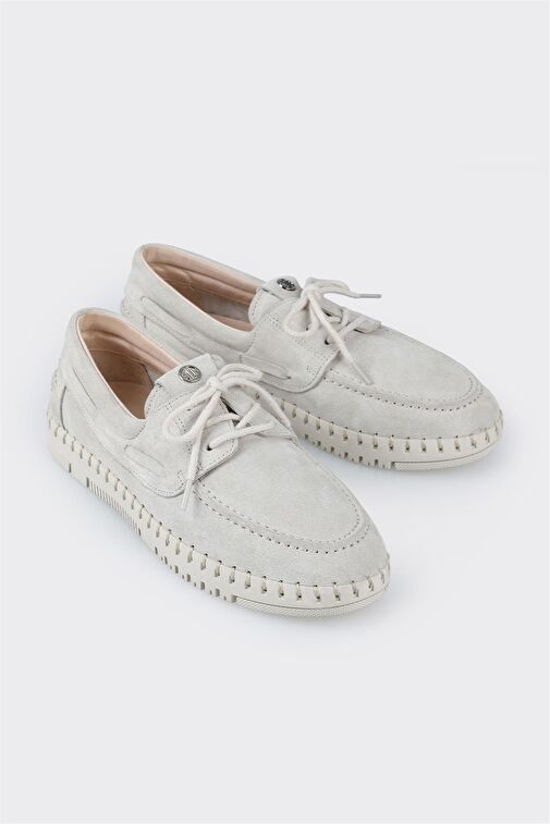 Bej Deri Kadın Günlük Ayakkabı - Görsel 3