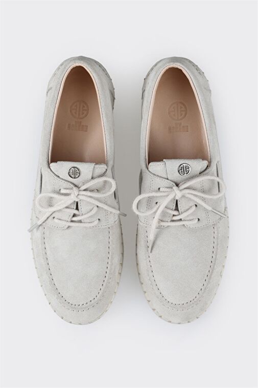 Bej Deri Kadın Günlük Ayakkabı - Görsel 5