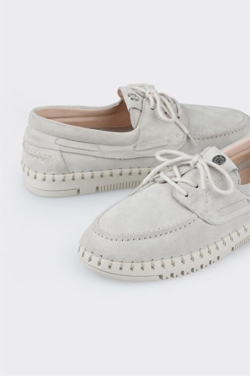 Bej Deri Kadın Günlük Ayakkabı - Görsel 6