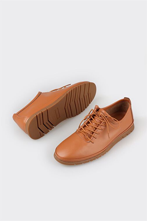 Taba Deri Erkek Günlük Ayakkabı - Görsel 4