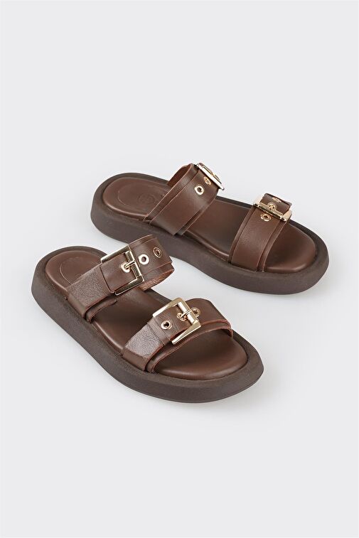 Siyah Deri Kadın Spor Terlik - Görsel 3