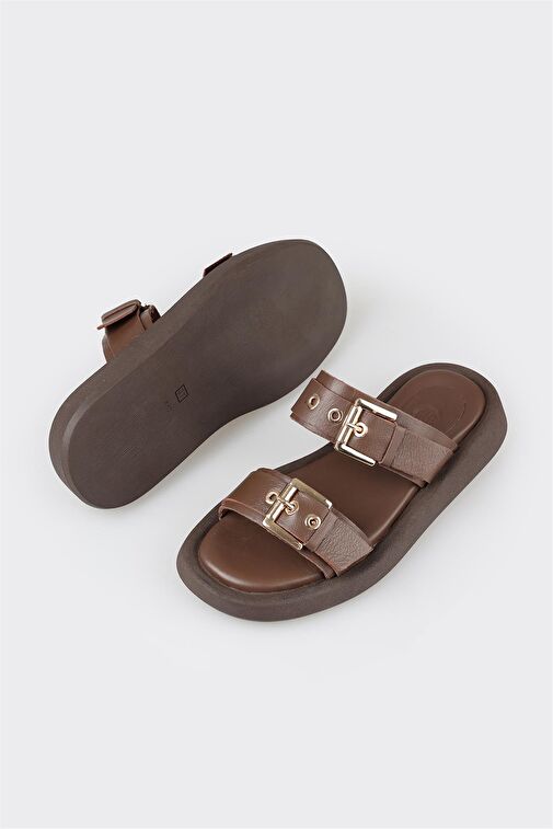 Siyah Deri Kadın Spor Terlik - Görsel 4