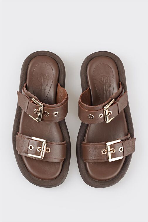 Siyah Deri Kadın Spor Terlik - Görsel 5