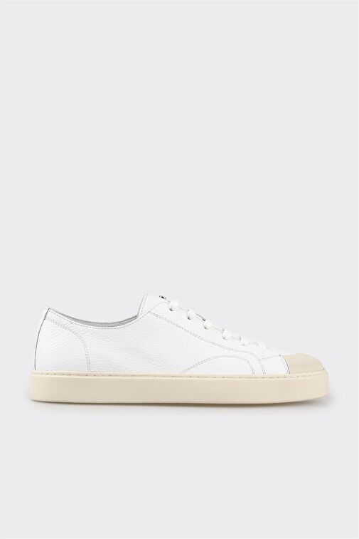 Beyaz Deri Erkek Spor Ayakkabı - Görsel 2