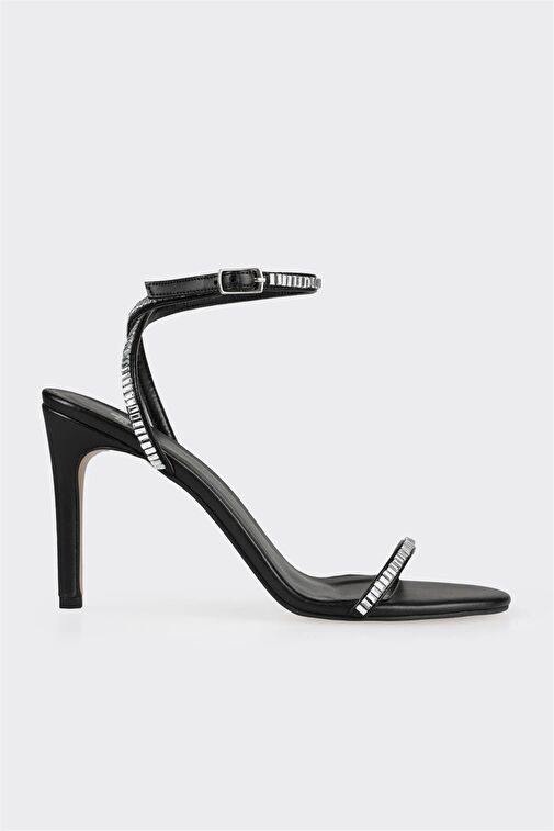 Siyah Kadın Topuklu Sandalet - Görsel 2